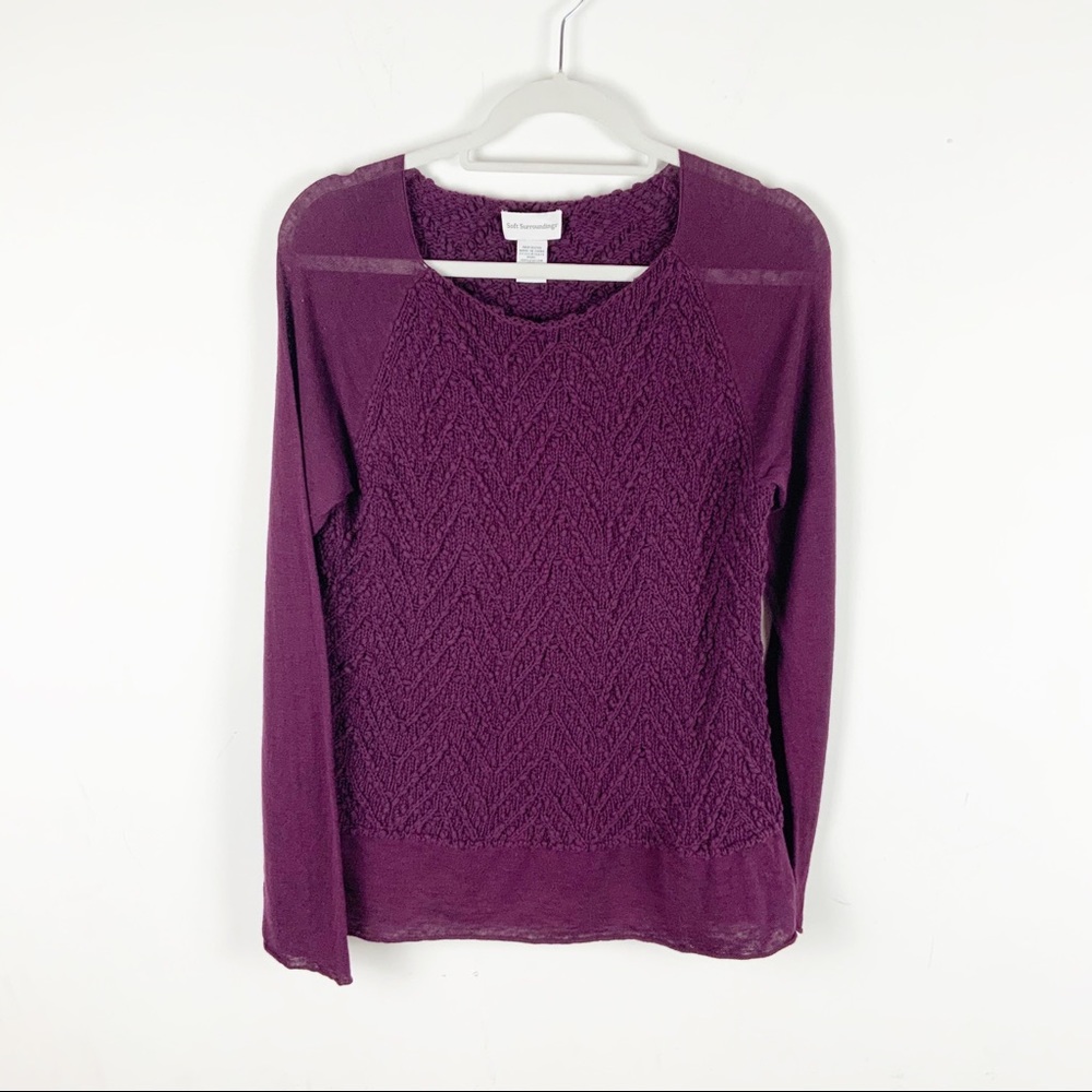 Soft Surroundings Crochet Knit Sweater